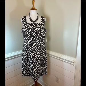 Peck & Peck Espresso & Dark Brown Animal Print Dress 12 FREE SHIP